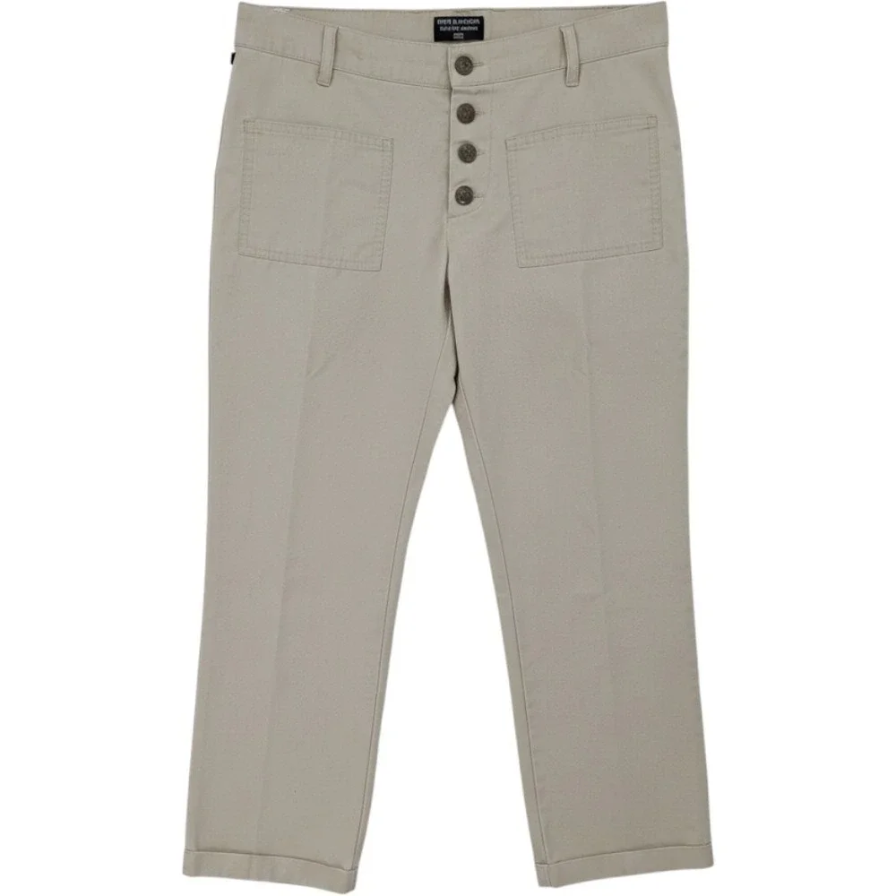 Polo Jeans Co Ralph Lauren Utility Pants Women 6 Tan Button Fly Crop Preppy